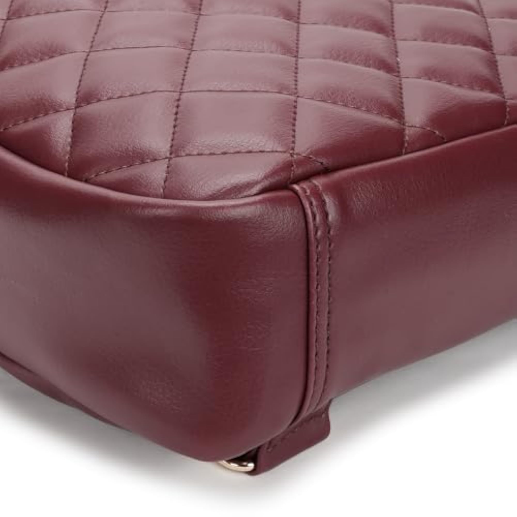 Quilted Faux-Leather Backpack for Women, Compact Bag